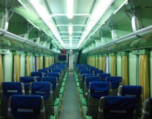 interior kereta api turangga